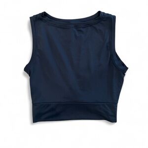 Navy Blue Cropped Tank Top